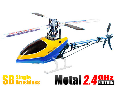 Вертолет Skyartec NINJA 250 CNC 3D 2.4 GHz в кейсе (RTF Version) HN250-2 Желто-синий