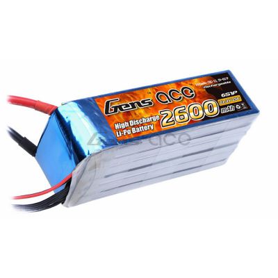 Аккумулятор Gens Ace Li-Po battery 22.2V 2600 mAh 6S1P 25C Soft Case (ACE-2600-6S-25S)